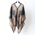 Jkzcp  Fashionable Sizeun Protection  Vintage Paisley Print Sizehawl Bikini Cover Up With Button