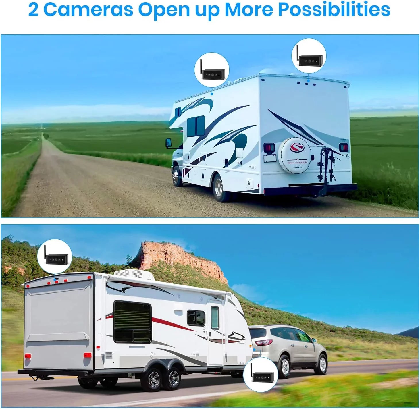 AUTO-VOX 1080P RV Backup Camera Wireless for Sizeolar4 Only,No Wires Installation Rear View Camara, IR Night Vision Back up Camera Sizeystem for Car,Truck