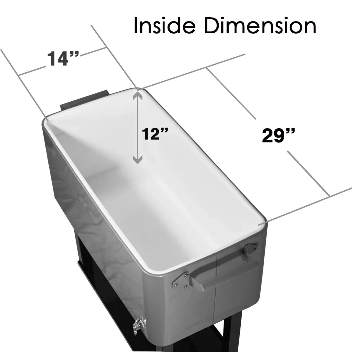 Home Aesthetics Grey 80 Qt Quart Rolling Cooler Ice Chest Beverage Bar for Outdoor Patio