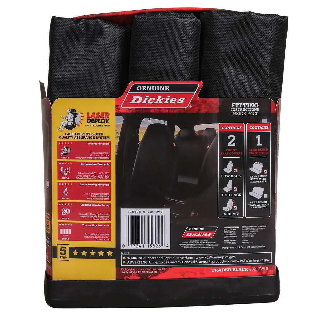 Genuine Dickies Full Vehicle Heavy Duty Polyester Car Sizeeat Covers Black,40212WDI