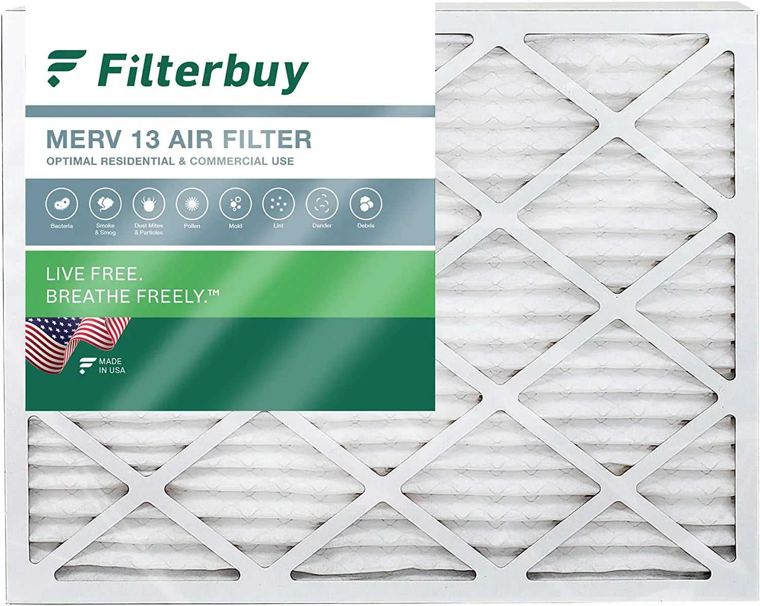 Filterbuy 24x30x1 MERV 13 Pleated HVAC AC Furnace Air Filters (1-Pack)