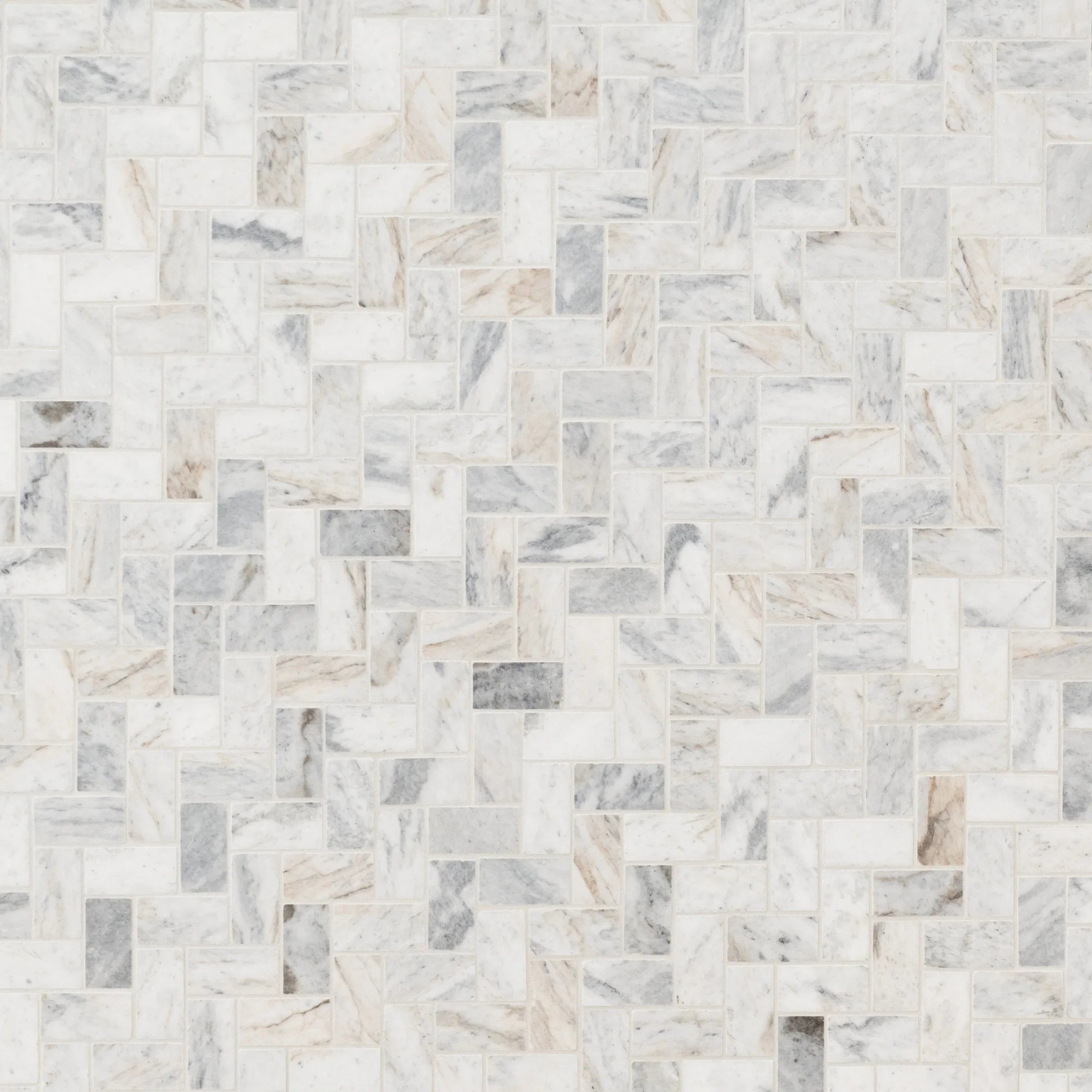 MSizeI Capri Blue Herringbone 12 in. X 12 in. Honed Mosaic Marble Floor And Wall Tile