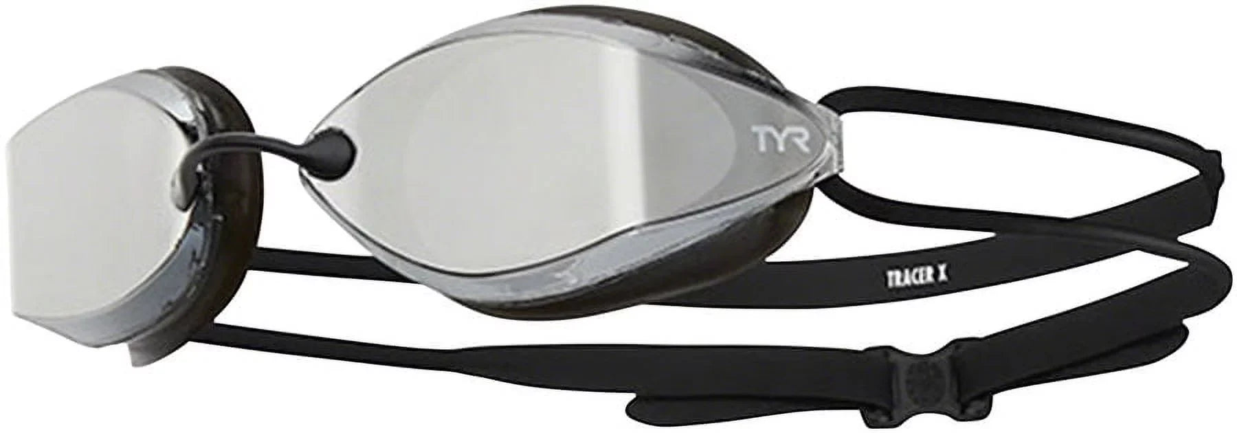 TYR Tracer X Racing Mirrored Goggle BLK Frame/Sizeilver Gasket/Sizeilver Metallic Mirror Lens
