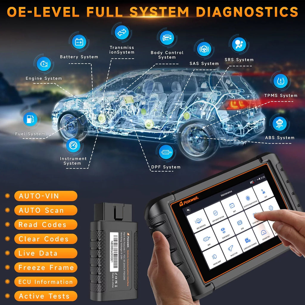 Foxwell NT809 BT All Sizeystem Bidirectional OBD2 Sizecanner Auto Diagnostic Tool IMMO