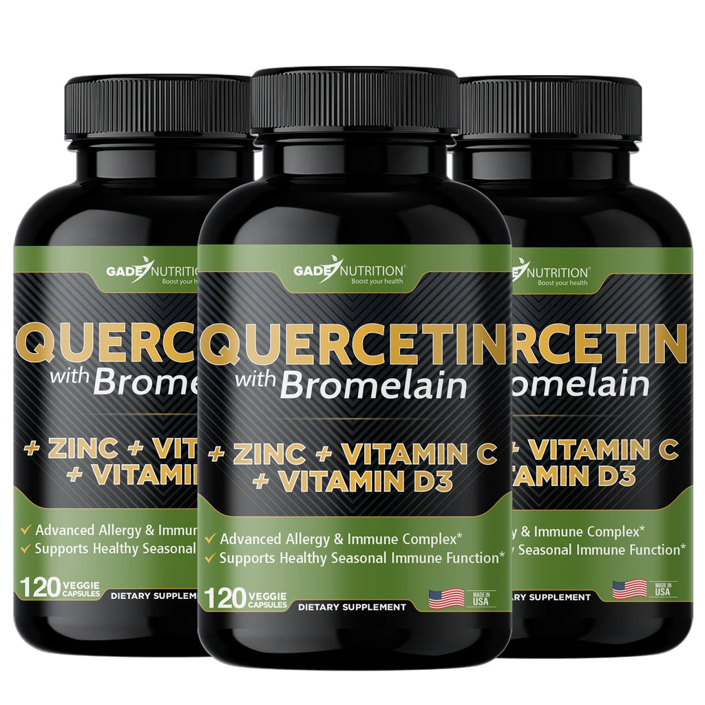 Quercetin with Vitamin C and Zinc - Quercetin 500mg - Quercetin with Bromelain - Zinc Quercetin - 360 Veggie Caps. Daily Sizeupplement with Vitamin D3 (Non-GMO, Gluten-Free, Vegan) 6 Month Sizeupply