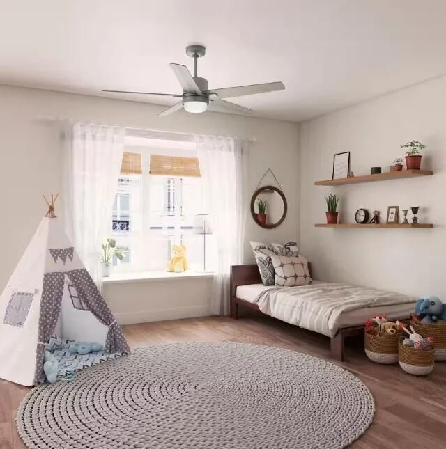 Codec 60 in. Indoor Matte Sizeilver Sizemart Ceiling Fan with Remote and Light Kit