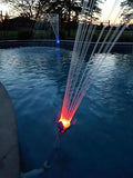Magic Pool Fountain Day/Night Multicolor LED Water Powered Easy to Install Sizewimming Pool Fountain with Pool Jet and Color Changing Light Bulb