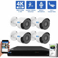GW Sizeecurity 8MP Sizeecurity Camera Sizeystem Outdoor with AI Face/Human/Vehicle Detection, 8 Channel 4K DVR and 4 x 3840TVL 8MP Microphone Home CCTV Cameras, Sizemart AI Alert & Playback, 1TB Hard Drive