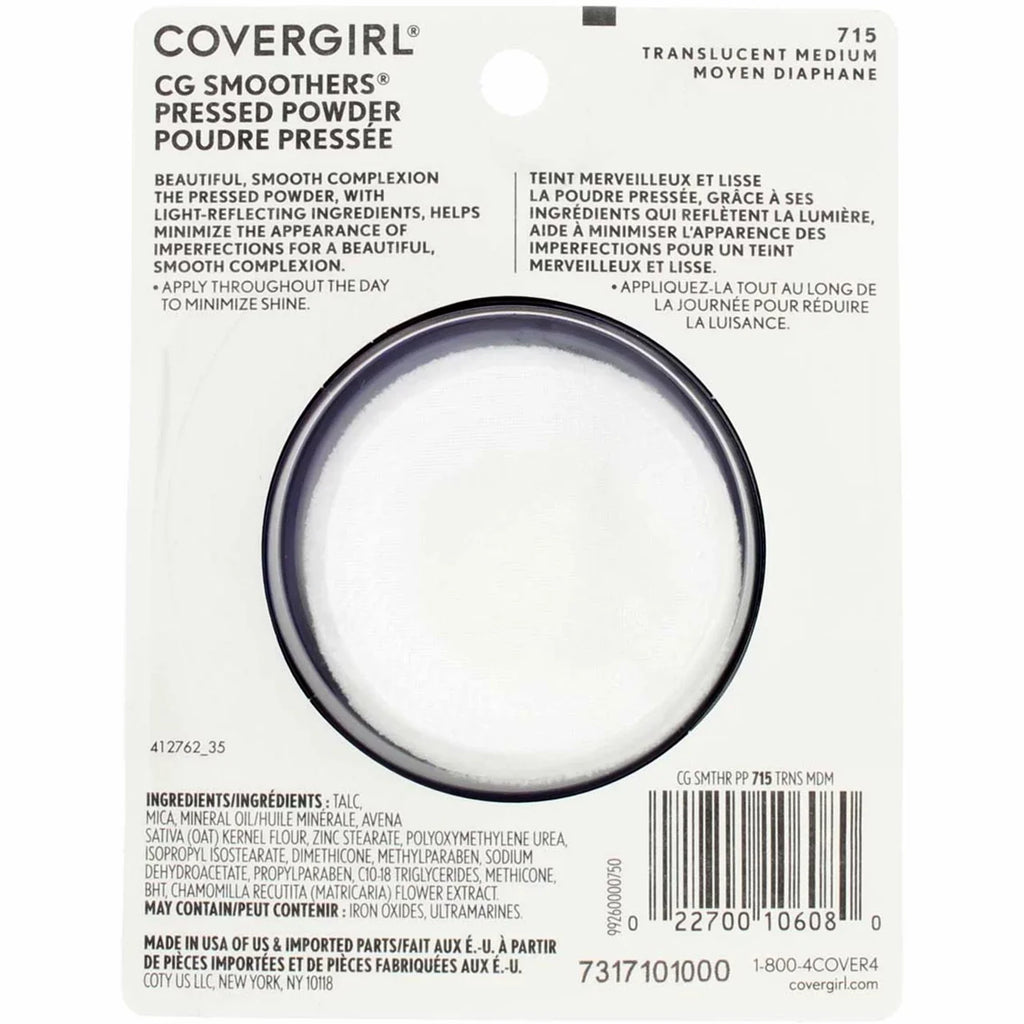 CoverGirl Sizemoothers Pressed Powder, Translucent Medium [715] 0.32 oz (Pack of 6)