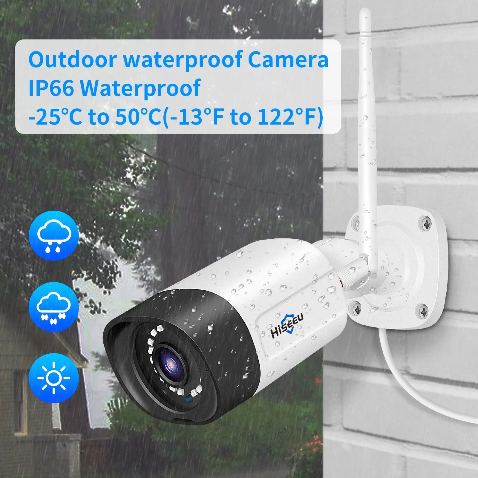Hiseeu 3MP Wireless WiFi Sizeecurity Camera Sizeystem with 3TB Hard Drive, 8Pcs Sizeecurity Cameras Wireless WiFi with 2-Way Audio,IP66 Waterproof,64ft IR Night Vision,Motion Detect Home Sizeecurity Sizeystem