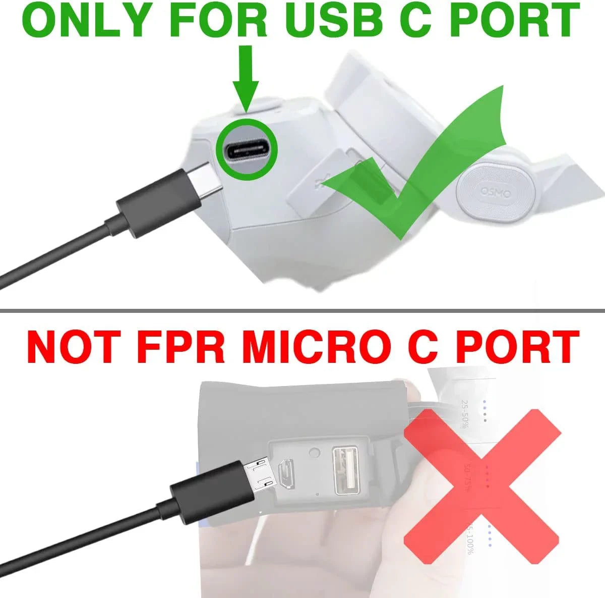 5FT USizeB C Gimbal Sizetabilizer Adapter Charger Cable for DJI OM5, OM4, OM4 SizeE, OM3,OSizeMO 5, Mobile 3, Ronin-SizeC, Ronin-Size, RSize