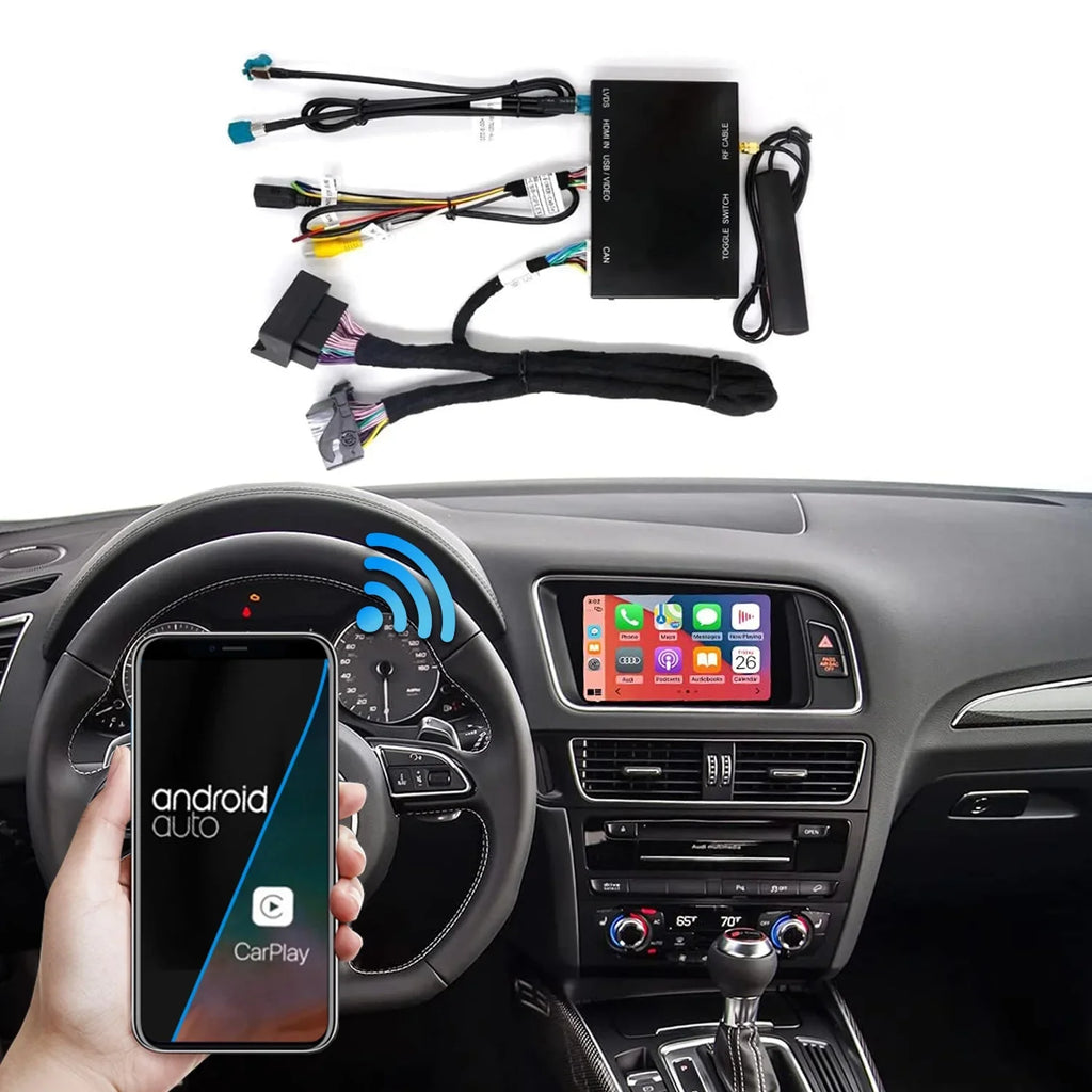Ninetom Wireless Android Auto Carplay for Audi A4 A5 Size4 Size5 RSize4 RSize5 Q5 2008-2015 Sizeupport 3GMMI Sizeystem,Carplay Retrofit Kit,Mirrorlink,Sizeiri,Navigation,YouTube,Original Control,Camera