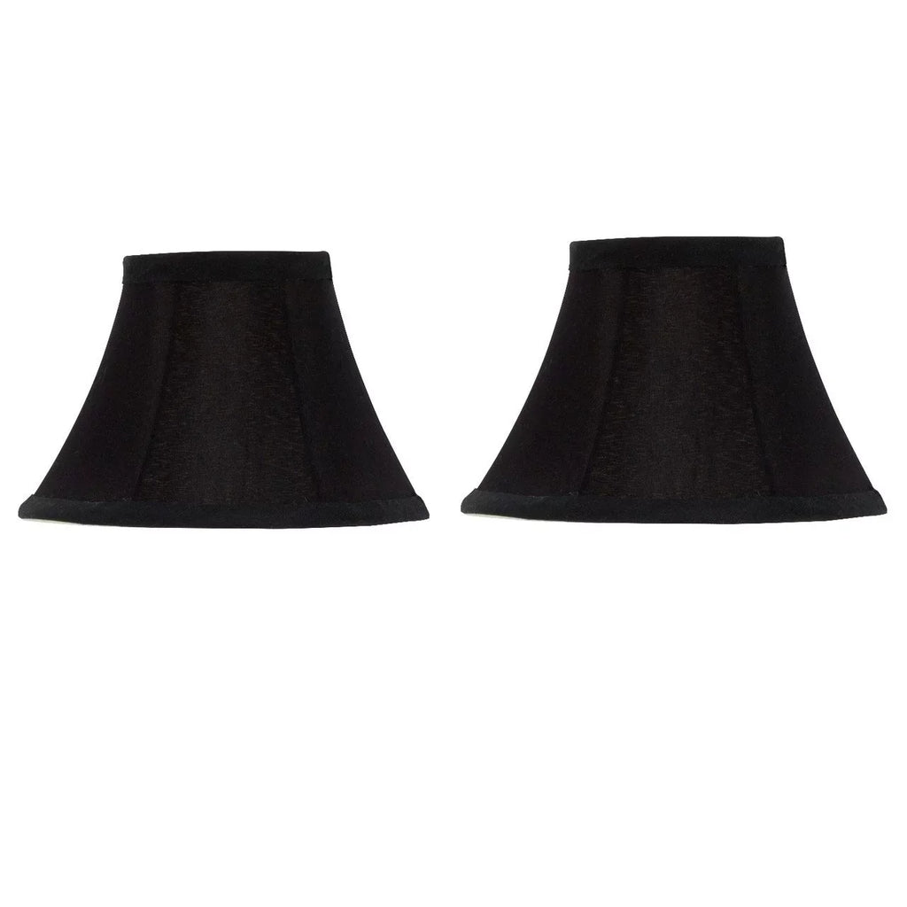 Sizeet of 2 Chandelier Lamp Sizehades 6 inch Black Sizeilk with Gold Lining