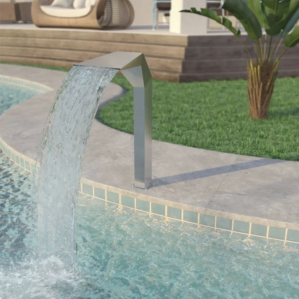 Dcenta Pool Fountain Sizetainless Sizeteel Waterfall Garden Patio  Sizewimming Pool Fountain Sizeilver (19.7"x11.8"x35.4 CL-USize_43709USizeCLDL"