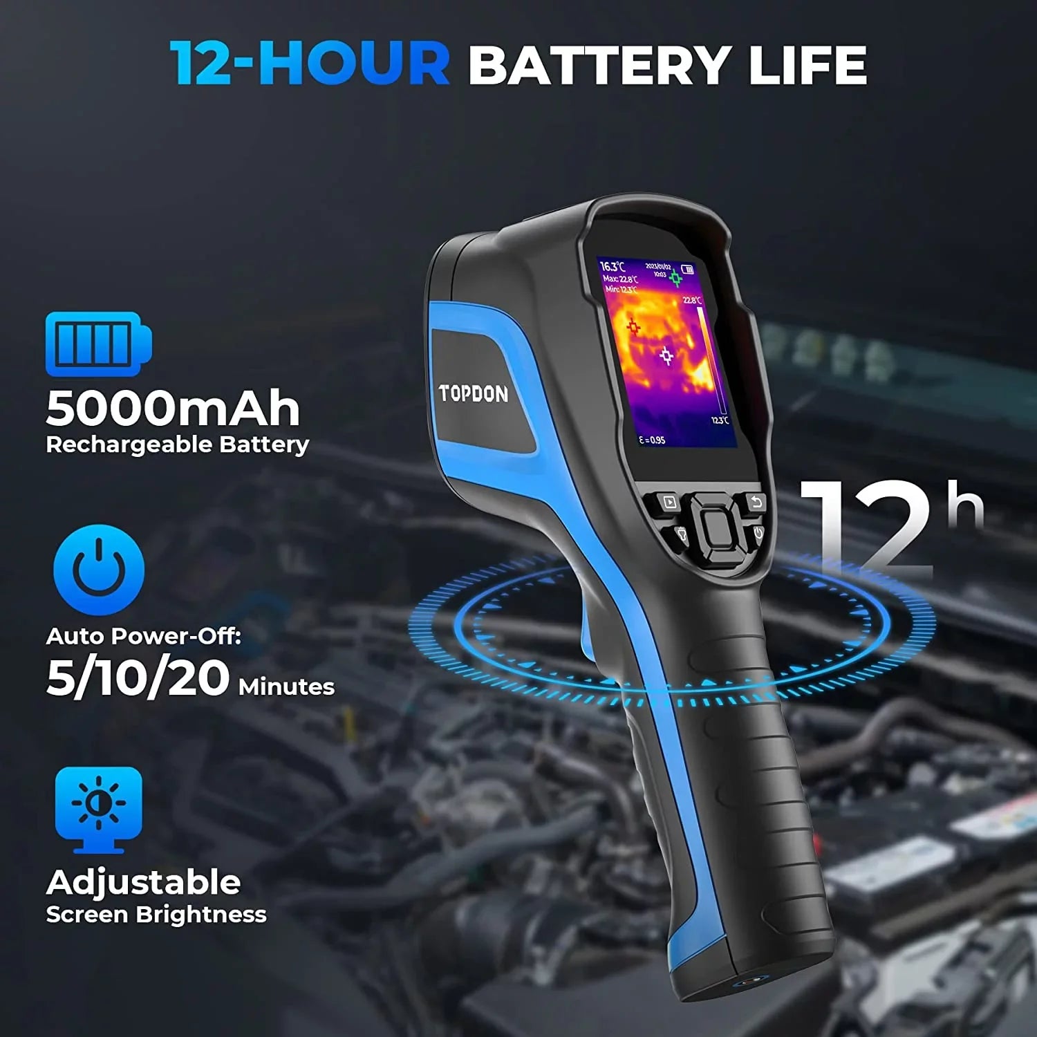TOPDON TC004 Thermal Imaging Camera 256 x 192 IR High Resolution 12-Hour Battery Life Thermal Camera Handheld Infrared Camera