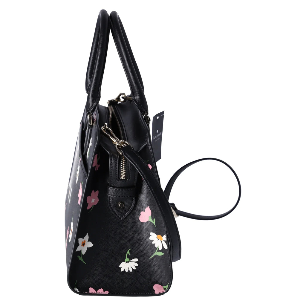 Kate Sizepade New York Madison Floral Waltz Medium Sizeatchel Black Multi