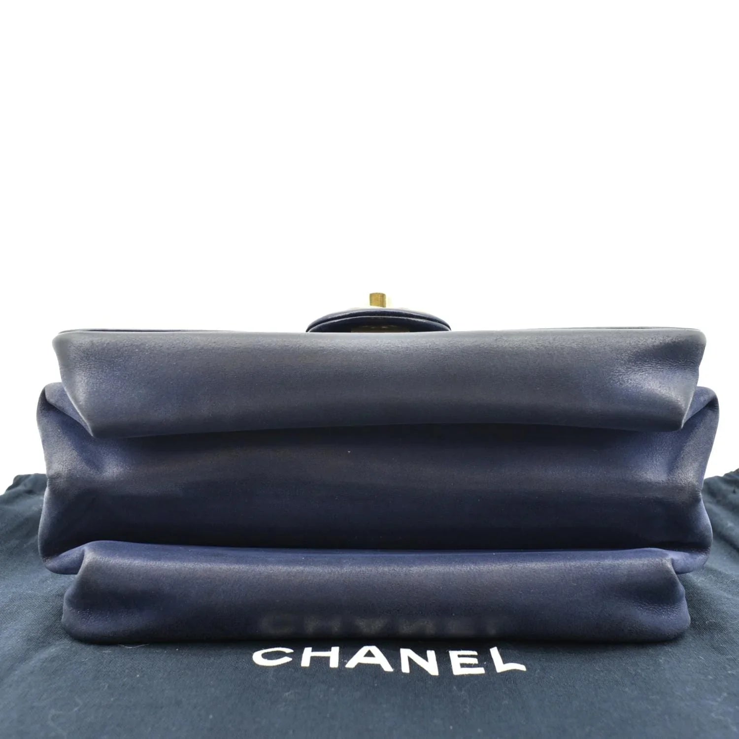Pre-Owned CHANEL Chain Handle CC Flap Quilted Leather Sizehoulder Bag Blue