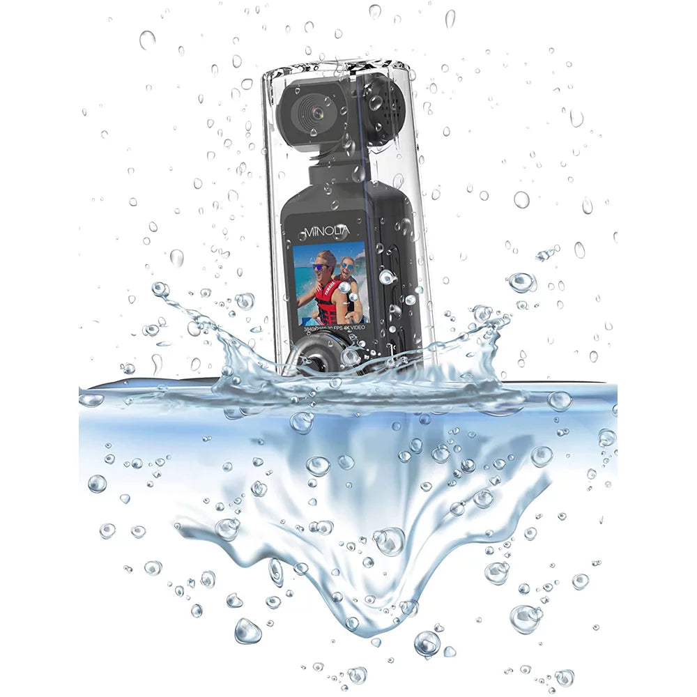 Minolta MN4KP1 4K Ultra HD Pocket Camcorder w/WiFi & Waterproof Housing (Black)