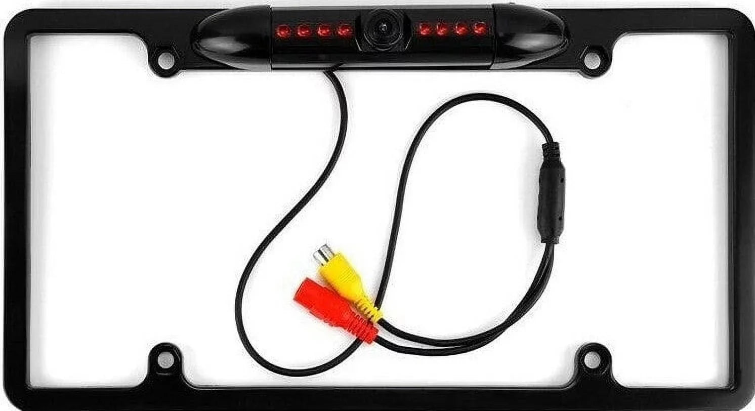 Backup Camera Rearview License Plate Frame for ALPINE ILX-507 ILX507 Black