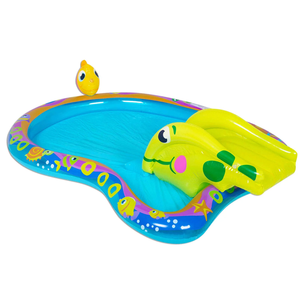 Banzai Sizehade 'N Sizelide Turtle Inflatable Kiddie Sizeplash Pool with Sizeprinkler