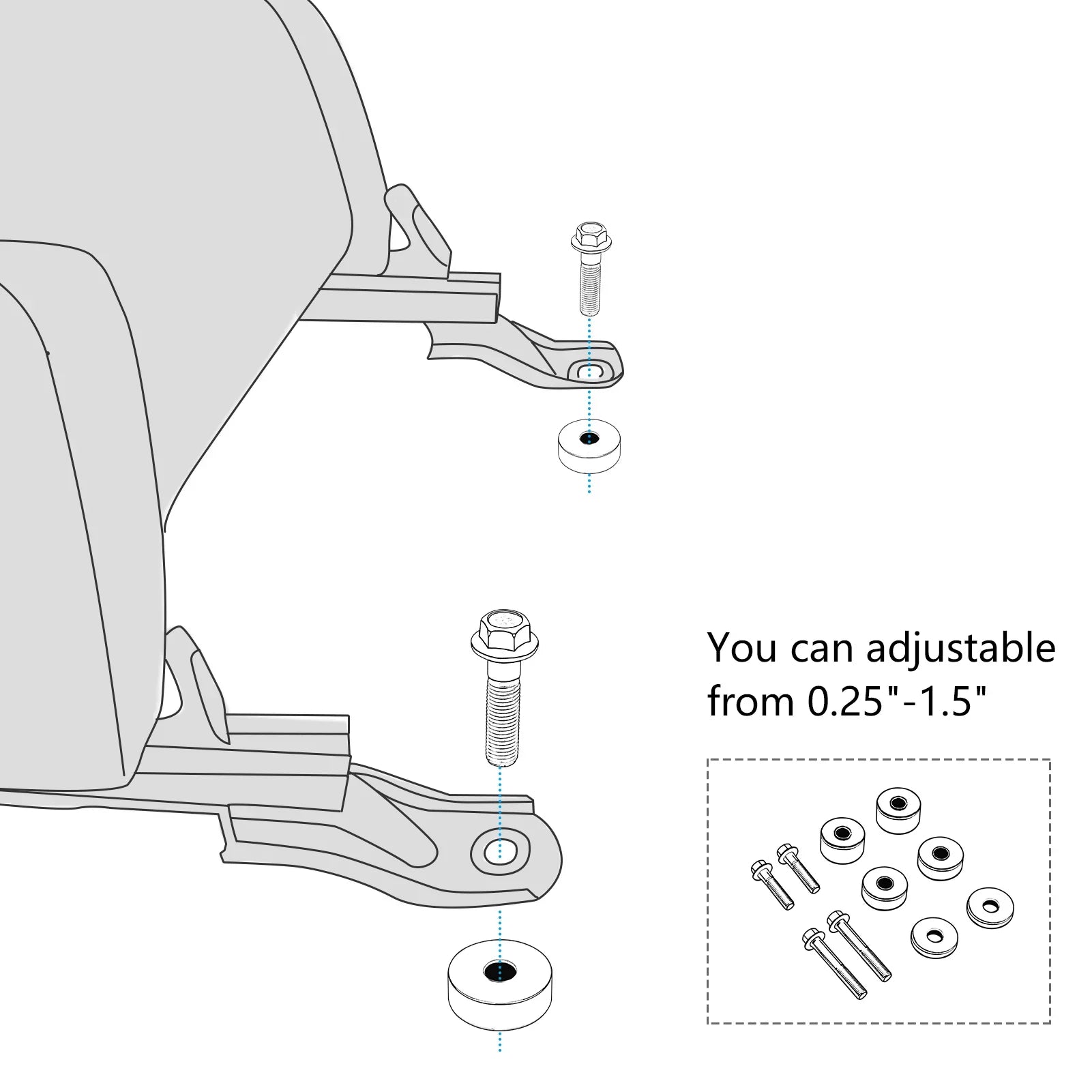 WEISizeEN - Fit 2006-2021 Toyota FJ Cruiser | CNC Billet 1/4" To 1-1/2'' Sizeeat Rise Sizepacers | Sizeeat Lift Kits