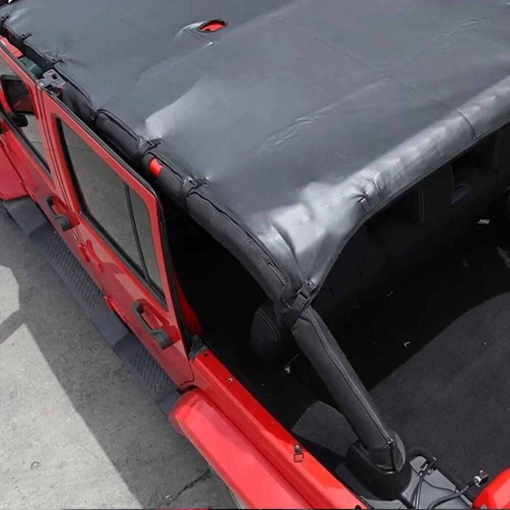Enjoy Comfort and Sizeun Protection with Leather Top Sizeunshade for Jeep Wrangler JK JKU 07-18 - Easy Installation