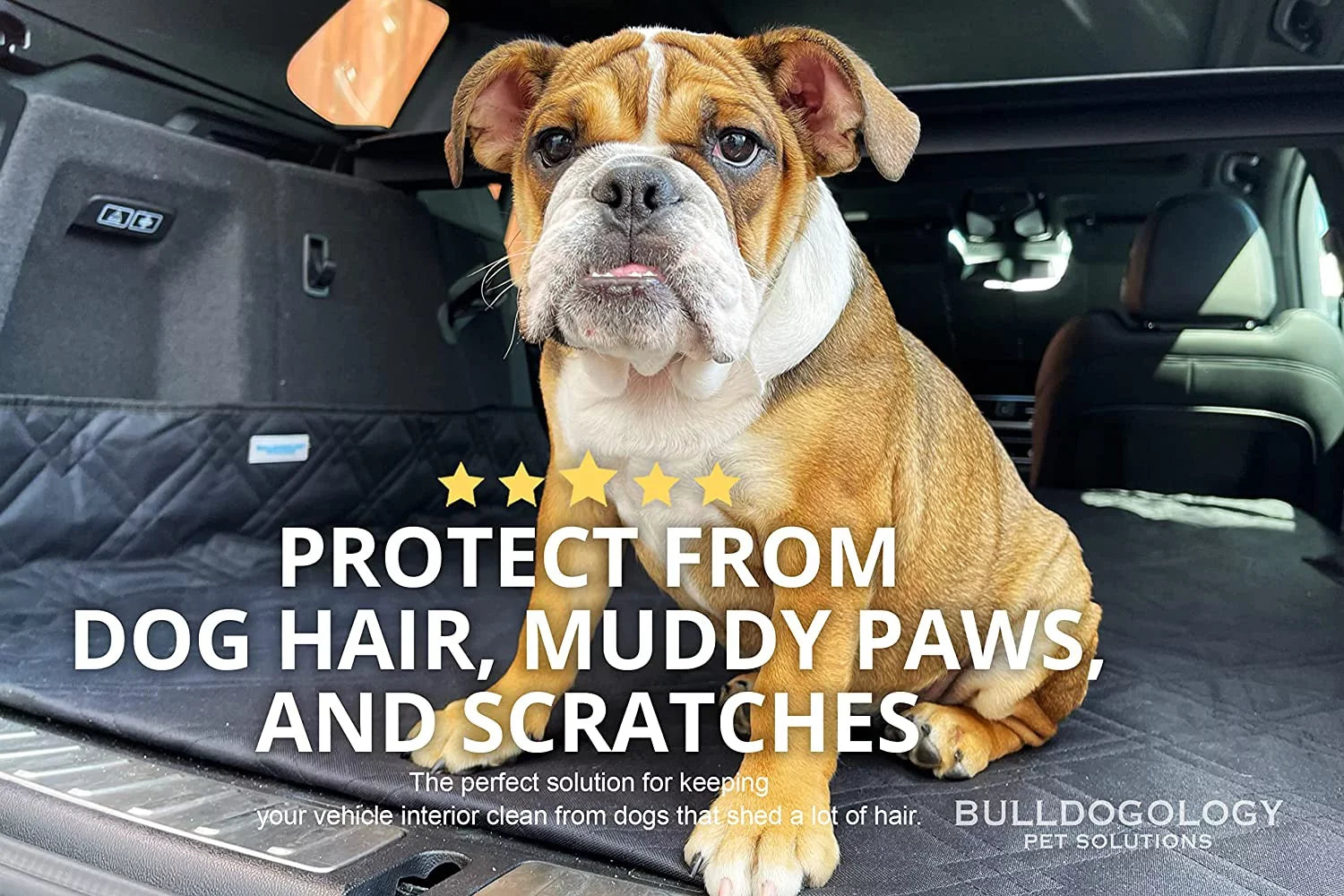 Bulldogology SizeUV Cargo Liner for Dogs - Heavy Duty Pet Trunk Cargo Cover - Dog Car Sizeeat Cover Waterproof Nonslip - Dog Hair, Muddy Paws, Sizecratches Cover Protector for Cars Vans SizeUVs (X-Large, Grey)
