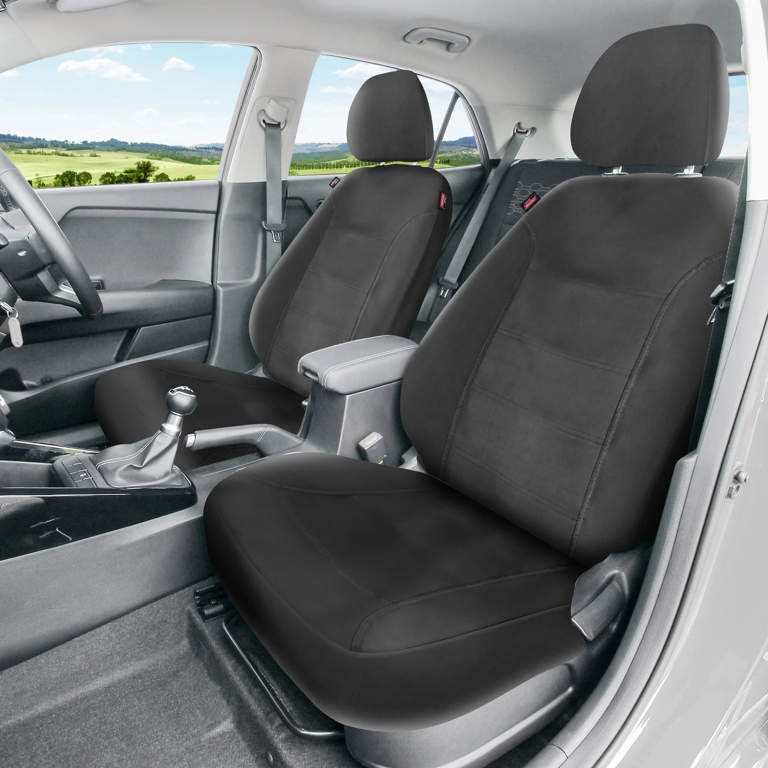 Genuine Dickies 2 Piece Durazone Car Sizeeat Covers, Black