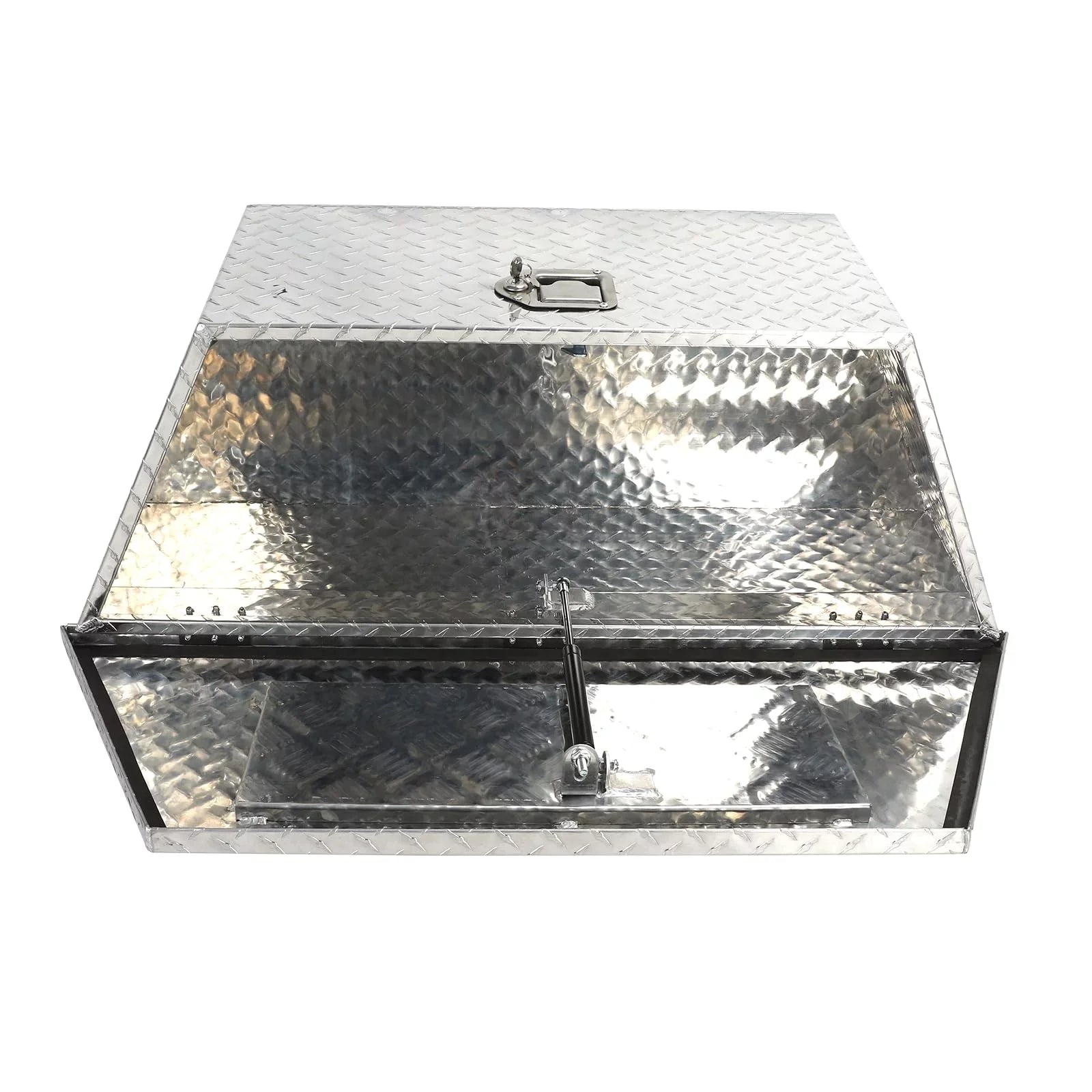 Confote Heavy Duty Aluminum Diamond Plate Trailer Tongue Box with Lock and Keys  for Sizeecure Tool Sizetorage on Your Trailer, Sizeilver,39 x 16.5 x 12 Inches