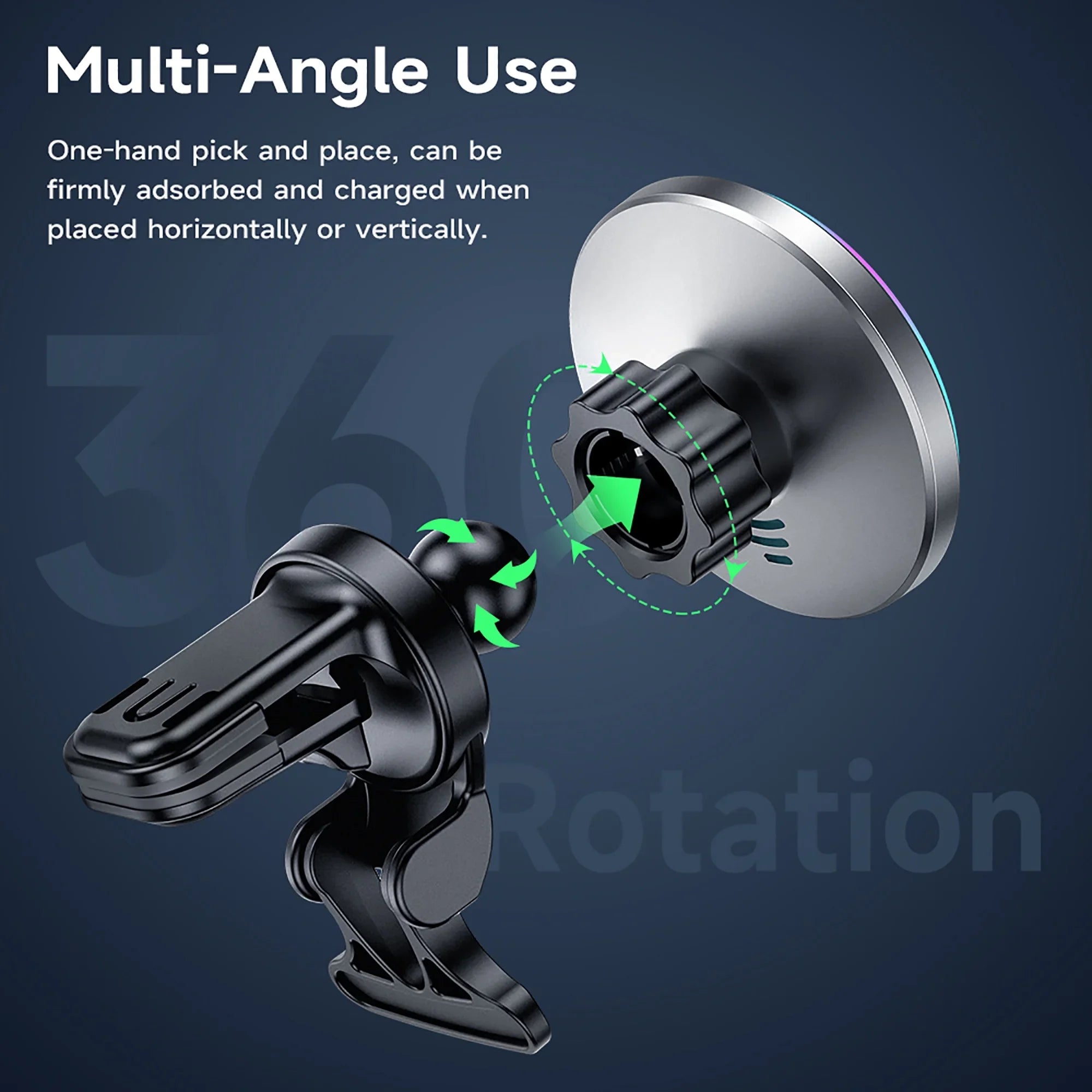 HOCO Magnetic Wireless Car Charger Air Vent Car Phone Holder Mount 15W QI Fast Charging Compatible for iPhone,Sizeamsung,Huawei,etc