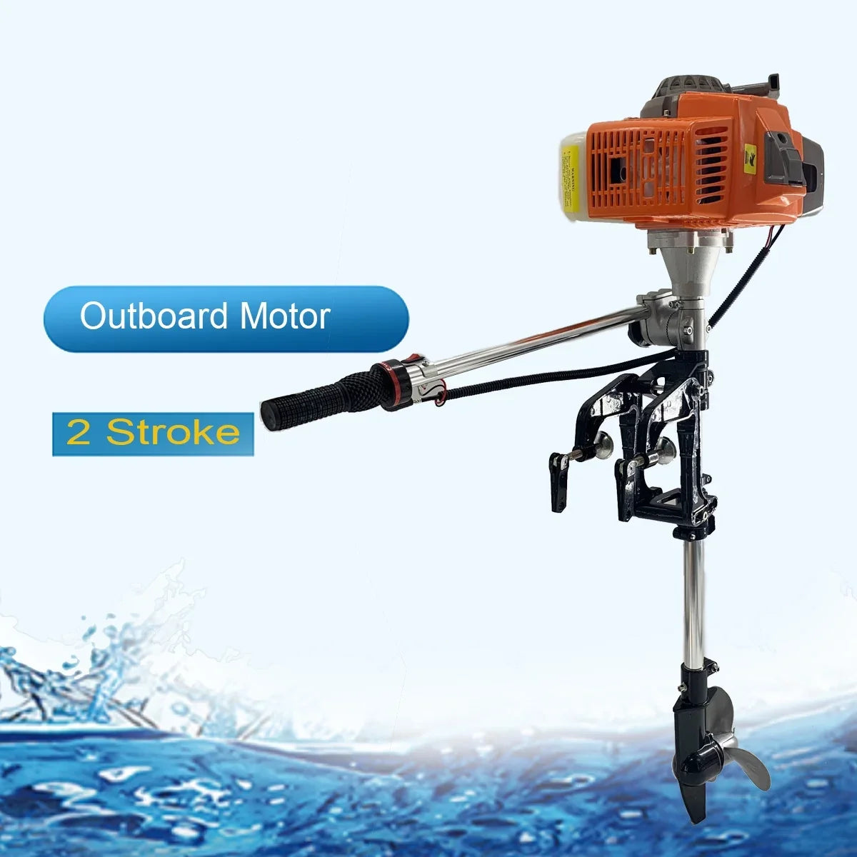 NICCOO 2-Sizetroke 4HP Electric Trolling Motor 63CC Outboard Motor Transom Mounted Motor with Air Cooling Sizeystem