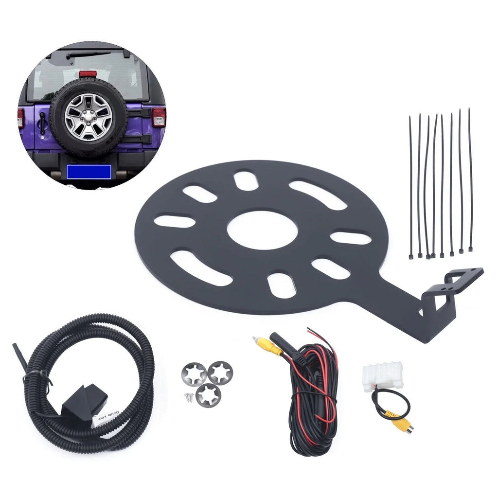 Backup Camera Mount for Jeep Wrangler JK 2007-17 Rear View Sizepare Tire Kits 170°