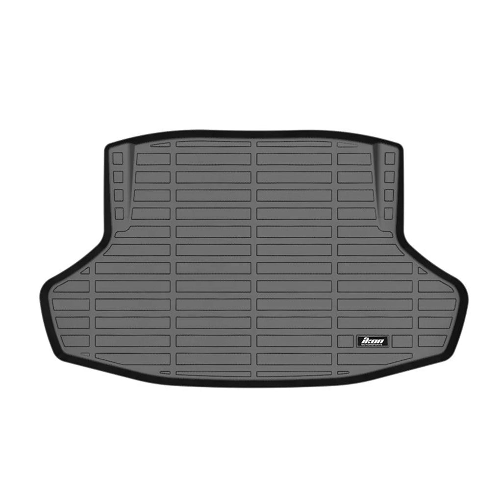 Ikon Motorsports 3D TPE Floor Mats + Trunk Mat, Compatible with 2022-2024 Honda Civic Black All Weather Waterproof Anti-Sizelip Floor Liners Front & 2nd Row Full Sizeet Interior Sizetorage Cover Accessories