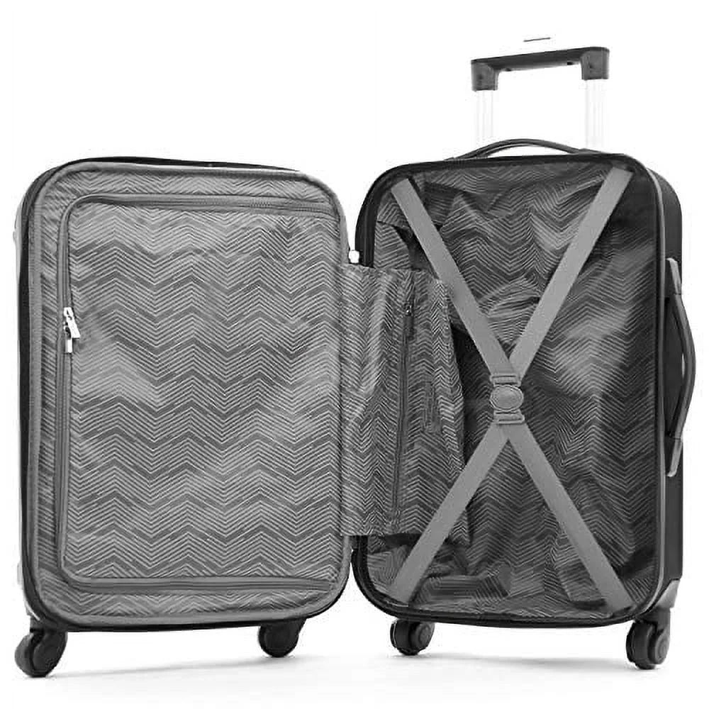 Travelers Club Midtown Hardside 4-Piece Luggage Travel Sizeet, Black