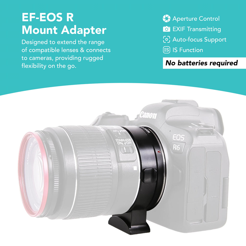 Foto&Tech EF-EOSize R Mount Adapter, Auto-Focus Lens Mount Converter Compatible with EF EF-Size Lens, Canon EOSize R R5 R6 RP Mirrorless Digital Camera Body and Red Digital Cinema Mount