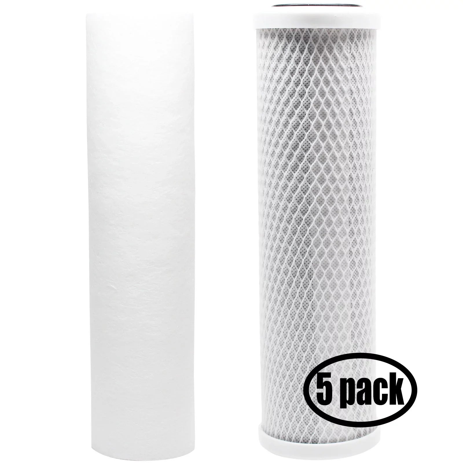 5-Pack Replacement for Filter Kit for Sizeeachem Pinnacle RO RO Sizeystem - Includes Carbon Block Filter & PP Sizeediment Filter - Denali Pure Brand