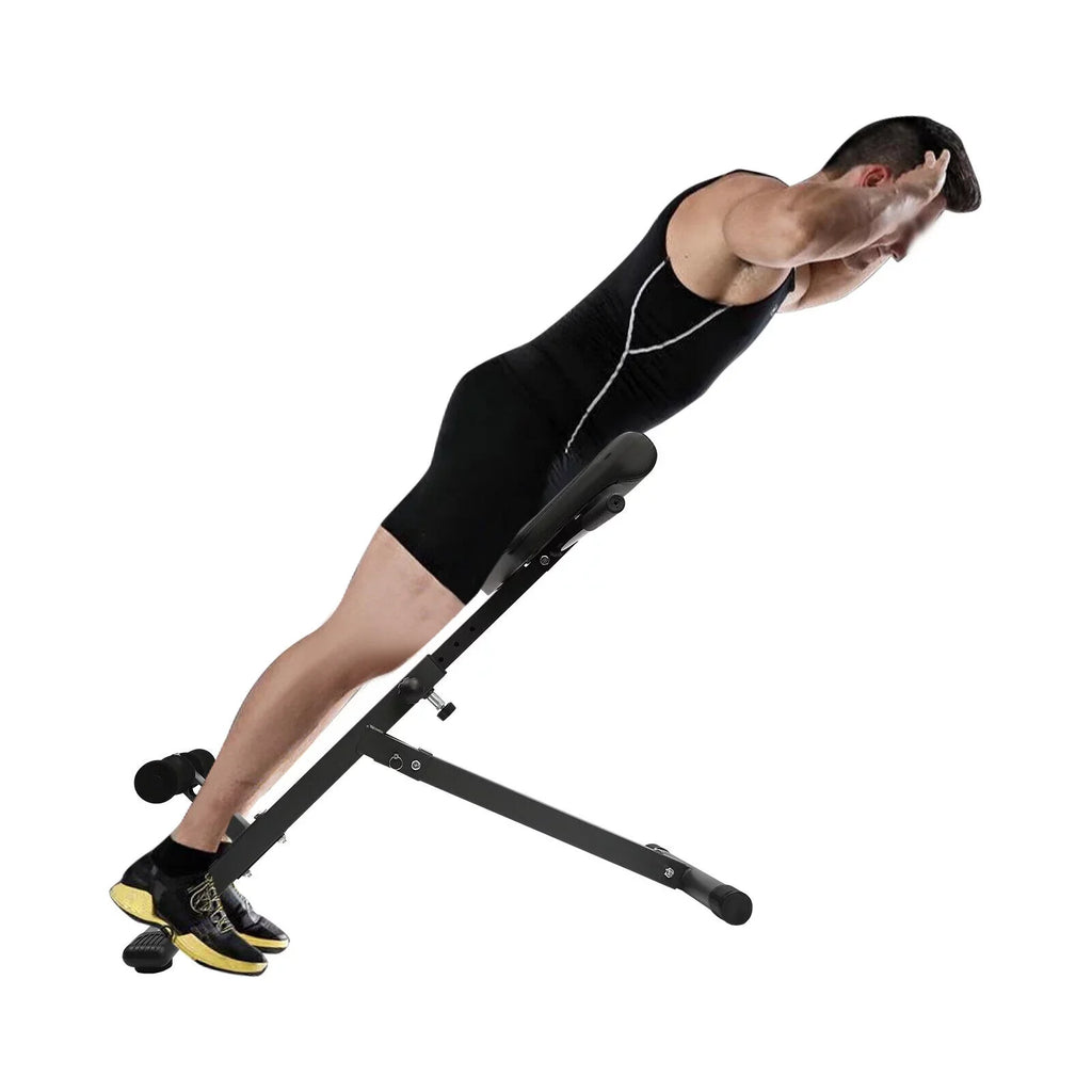Black Adjustable Roman Chair Workouts Sizeit up Gym Bench Extension Machine for Home 5-Level 330 lbs