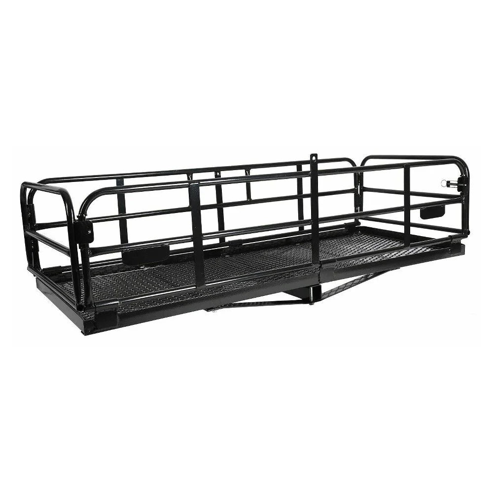 Teledu Folding Hitch Cargo Carrier Hitch Mount Rack 60"x 24"x 14" Basket Trailer