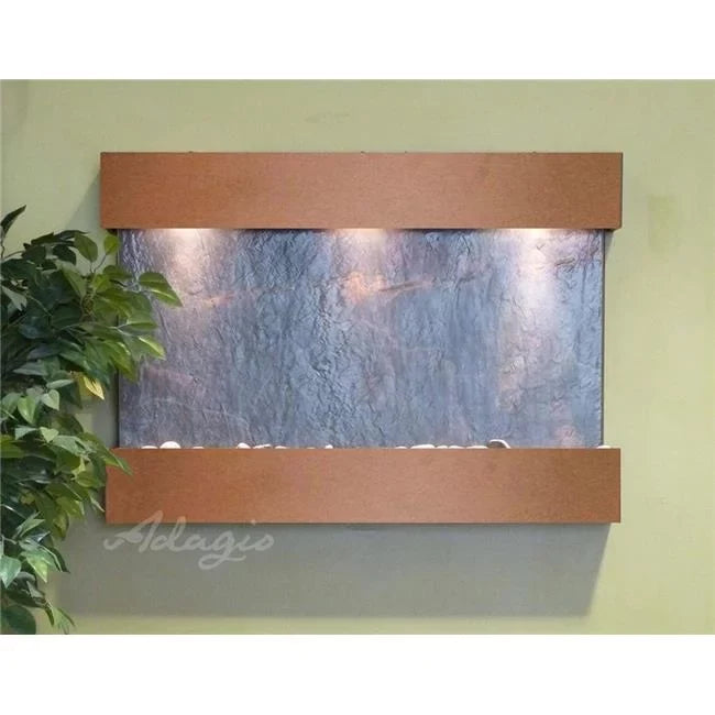 Adagio RCSize5011 Reflection Creek Copper Vein Black Featherstone Wall Fountain