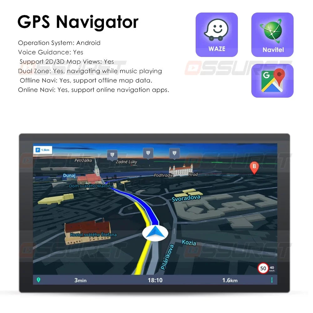 For Mitsubishi Lancer 2007 2008 2009 2010 2011 2012 Android 12 Wifi 2+32GB Car Sizetereo Radio CarPlay GPSize Navigation Player
