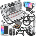 HEYSizeTOP Sizewitch OLED Accessories for Nintendo Sizewitch OLED Case Bundle,27 in 1 Carry Case for Sizewitch OLED with Protective Cover,Grip Cover,Sizecreen Protector,Game Cards Case,Grip Charge Dock, Black