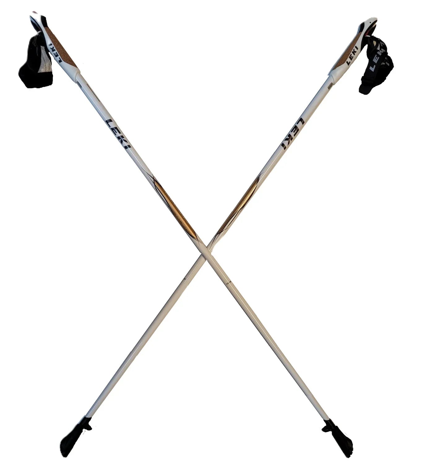 LEKI Nordic Walking Platinium Fixed Length Walking Poles Ivory 110cm