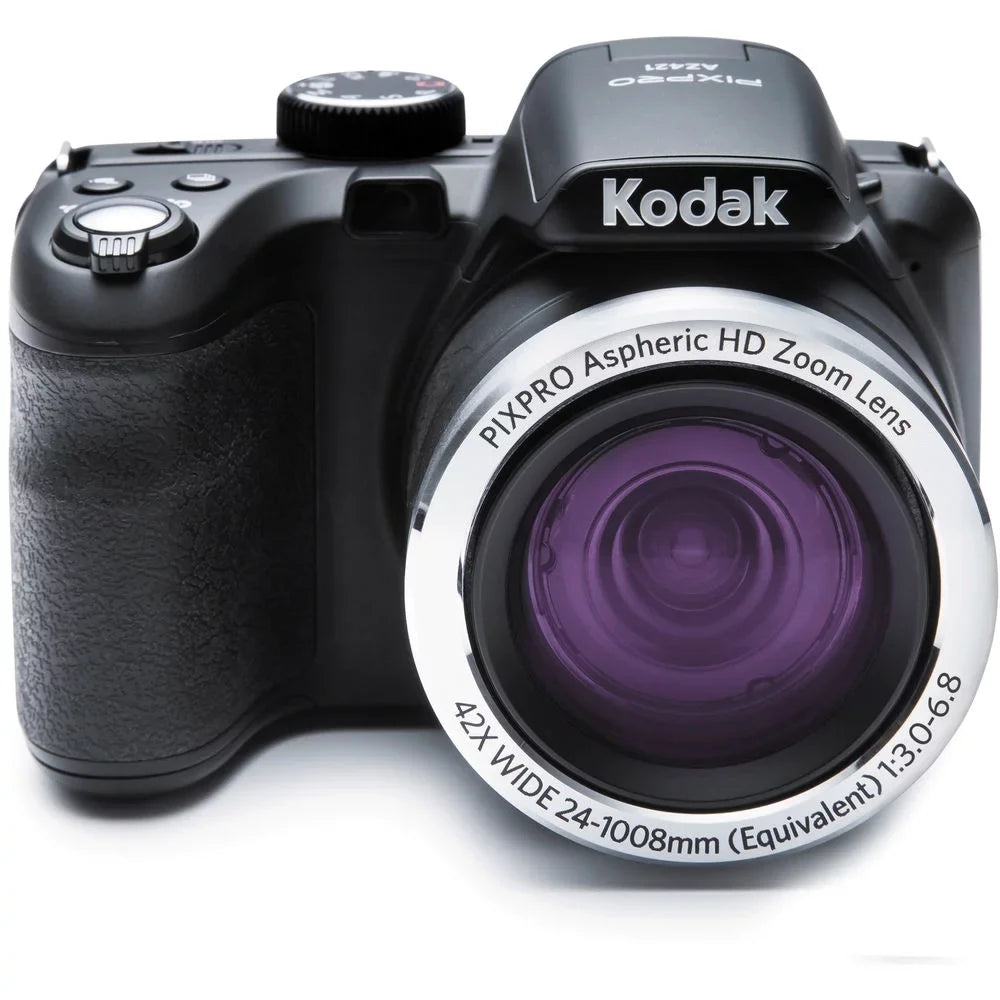 Kodak PIXPRO AZ421 Digital Camera (Black) + Extra Battery + 1 Yr Warranty - 16GB Kit