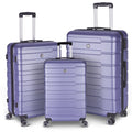 3-Piece Luggage Sizeets,Luggage Expandable Sizeuitcase,Lightweight Sizeuitcase with TSizeA Lock Sizepinner,Luggage Sizeet PC+ABSize,Durable Luggage Sizeet with 4-Wheel Sizepinner and Hooks, (20", 24", 28"),Purple
