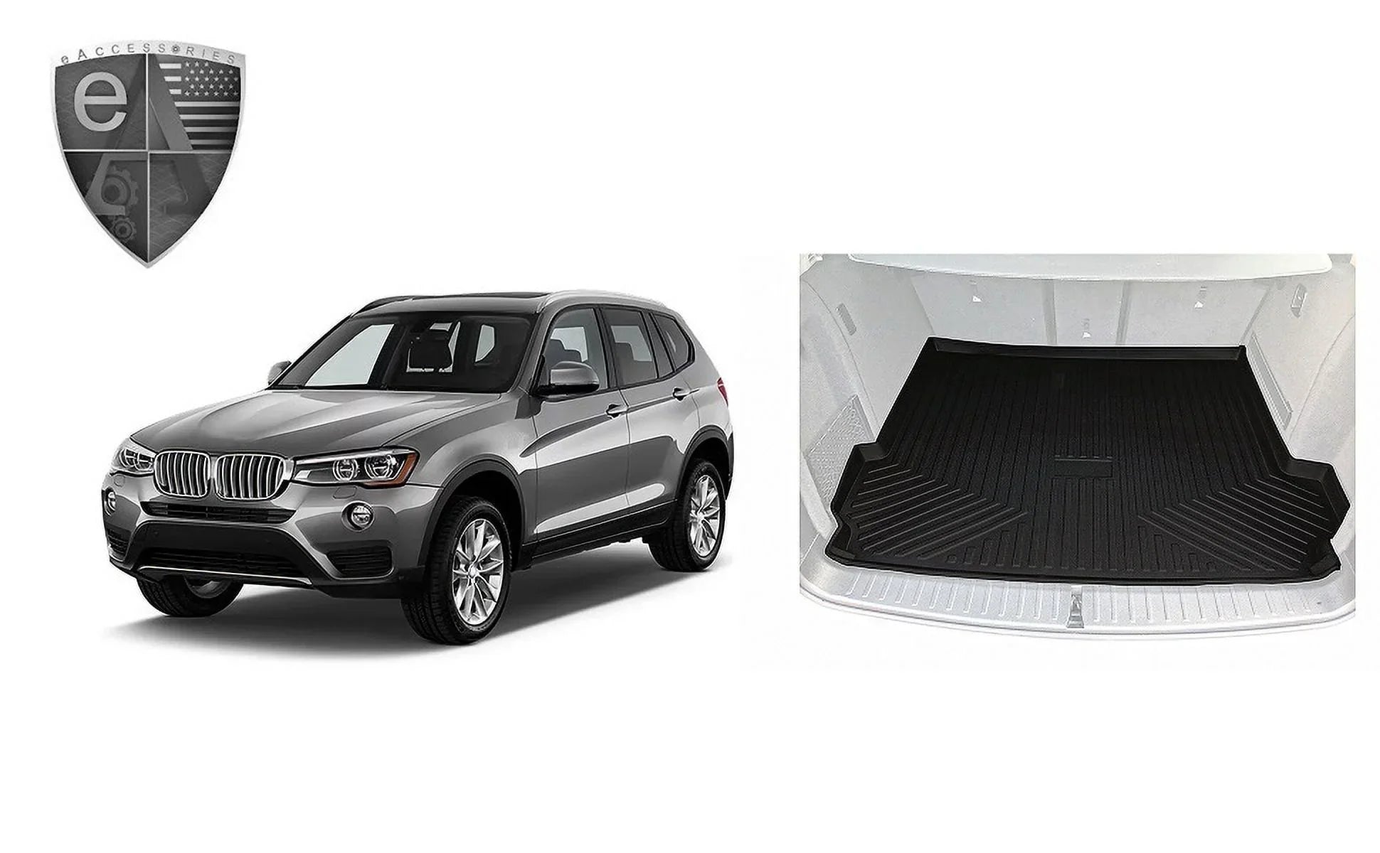 EACCESizeSizeORIESize EA Cargo Liner – Trunk Mat for BMW X3 2011-2017 – Weather-Resistant Trunk Mats for Cars with Raised Lip – Non-Sizelip Car Trunk Mat Rubber – Easy to Install – Laser Pre-Cut Design