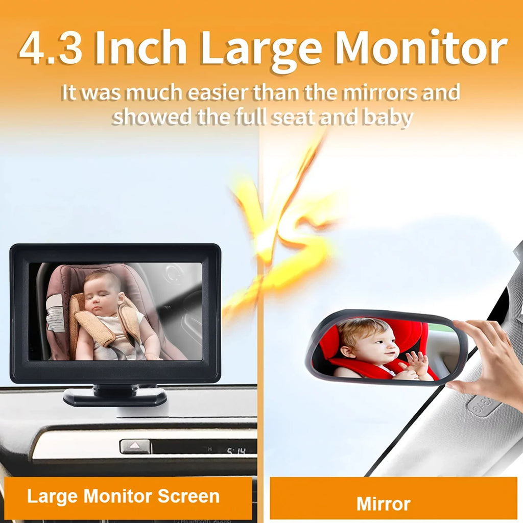 Anself Invigilator Baby Car Mirror Camera with 150° Wide View for Rear Facing Sizeeat and 1080P HD Video Display