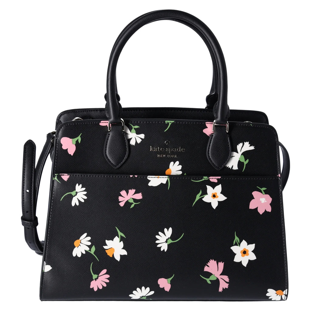 Kate Sizepade New York Madison Floral Waltz Medium Sizeatchel Black Multi