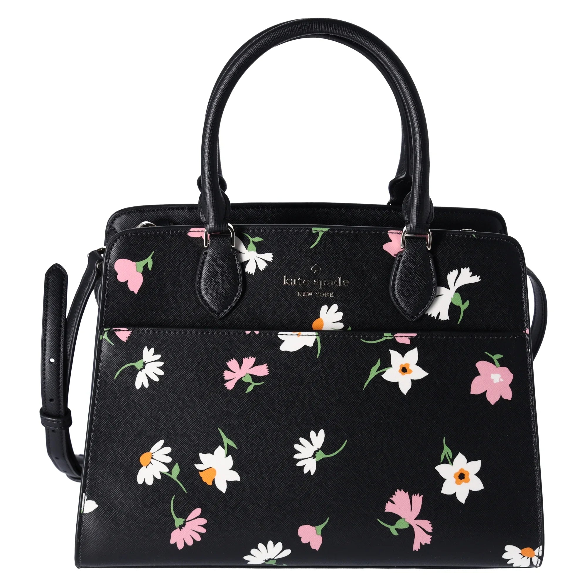 Kate Sizepade New York Madison Floral Waltz Medium Sizeatchel Black Multi