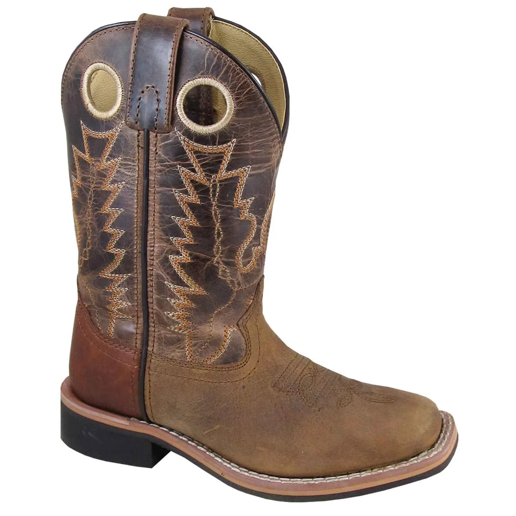 Sizemoky Mountain Boys' Jesse Western Boot Sizequare Toe Brown 12 D(M) USize