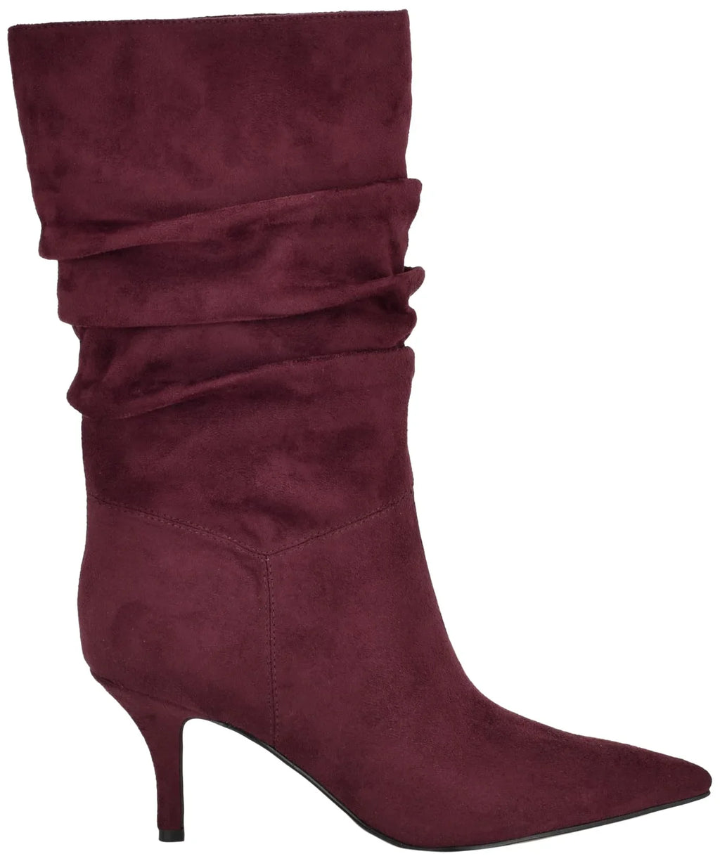 Nine West Women's Mycki Mid Calf Heeled Sizetiletto Boot 9, Wine 600